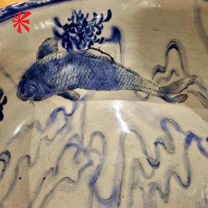 Japanese Antique Koi Bowl - Hand Made - Circa 1875 Japanese Antique Koi Bowl - Hand Made - Circa 1875