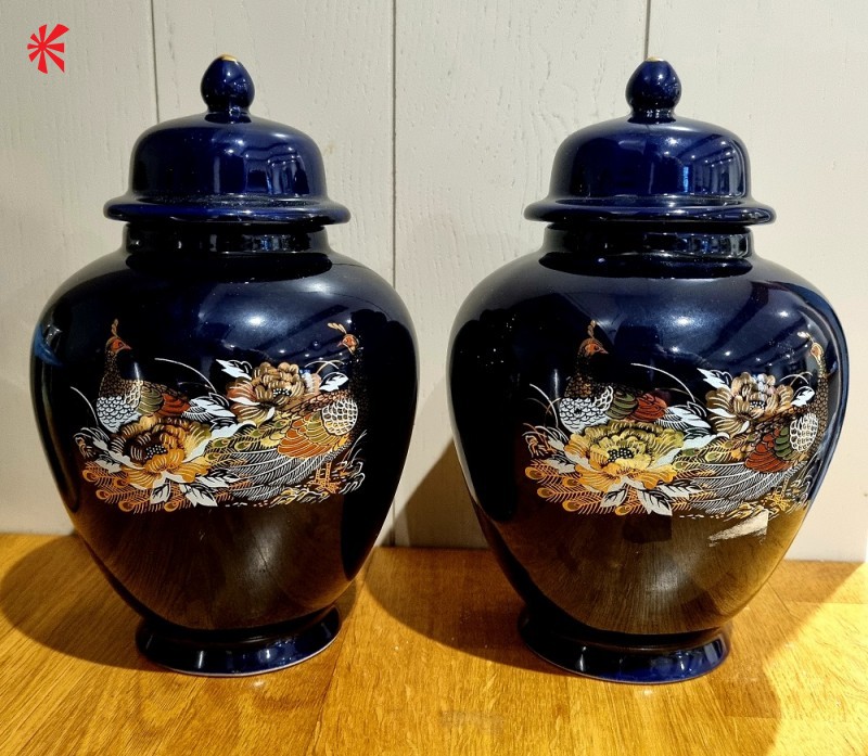 Japanese Ceramic Tea Jars - Pair