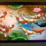 Japanese Koi Oil Painting Framed