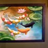 Japanese Koi Oil Painting Framed